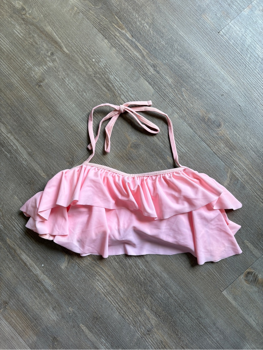 Baby Pink Ruffle Halter Bikini Top | Feminine Swimwear